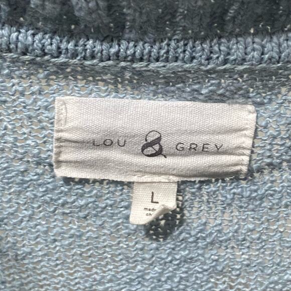 LOU & GREY Leopard Pullover Sweater SIZE LARGE Crew Neck Lightweight Knit - Picture 3 of 8